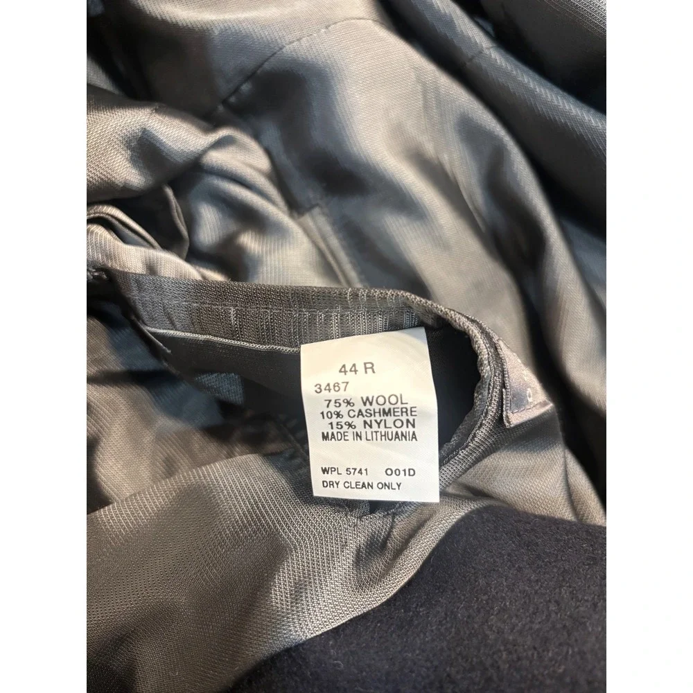 (READ) Oscar de la Renta Black Wool Cashmere Blazer Mens 44R Classic Two‎ Button